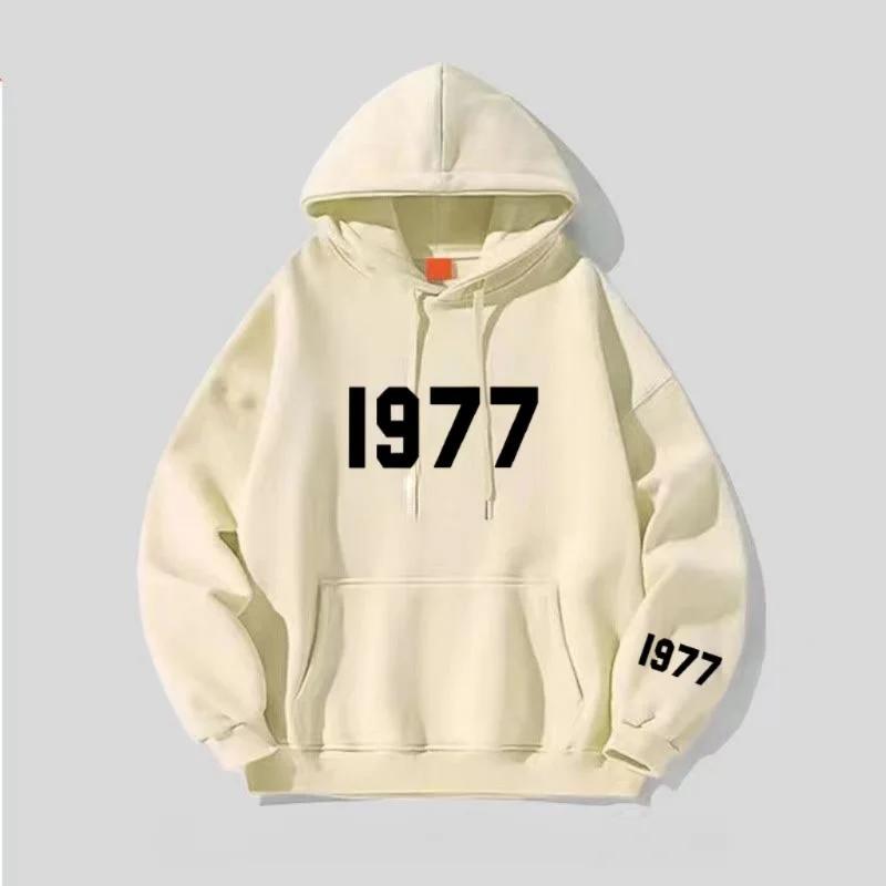 

1977 Sudadera con capucha nueva sensación pesada de alta calidad con capucha conjunta Otoño e Invierno diseño americano sentido 3XL