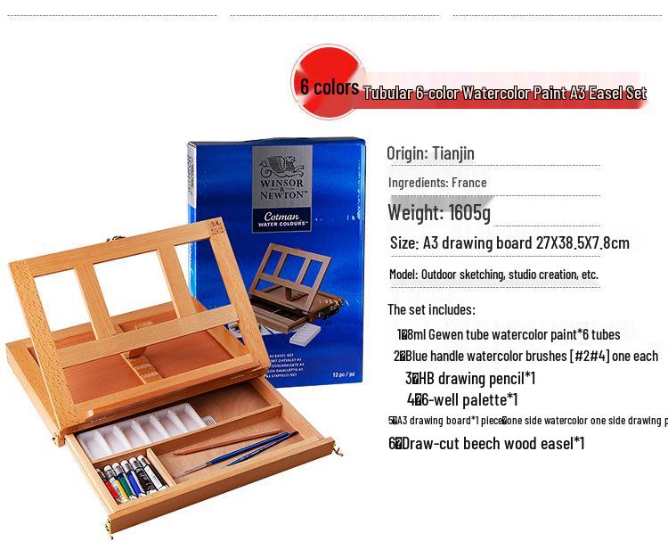 Winsor & Newton Cotman Watercolor Set: 24 Colors In Tin Box, Artist Series.