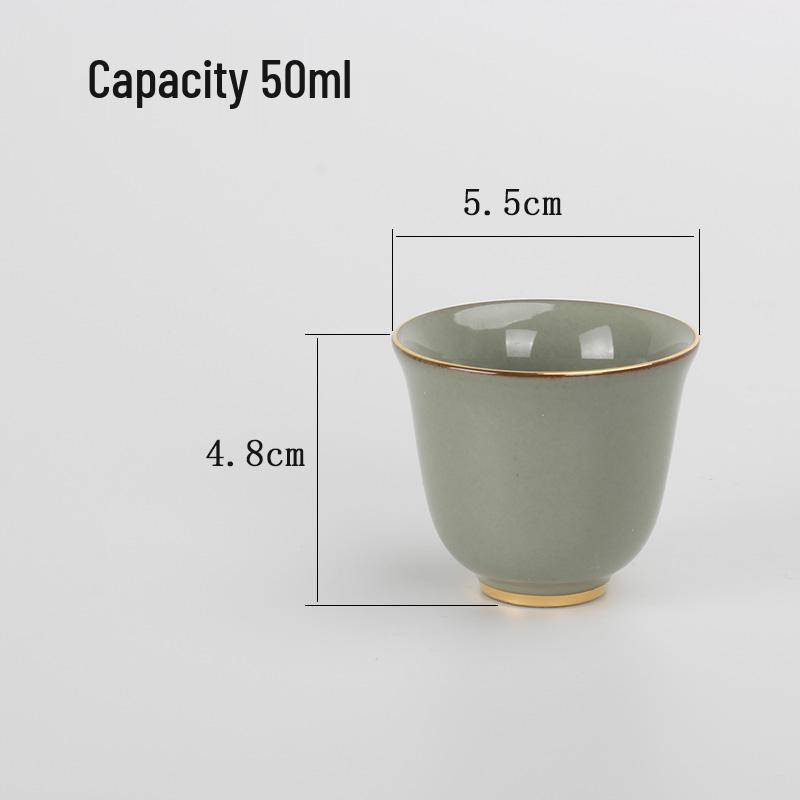 

Classical Light Green Tea Tasting Cup, Song Dynasty Style, Elegant Single Piece for Home Use 50ml