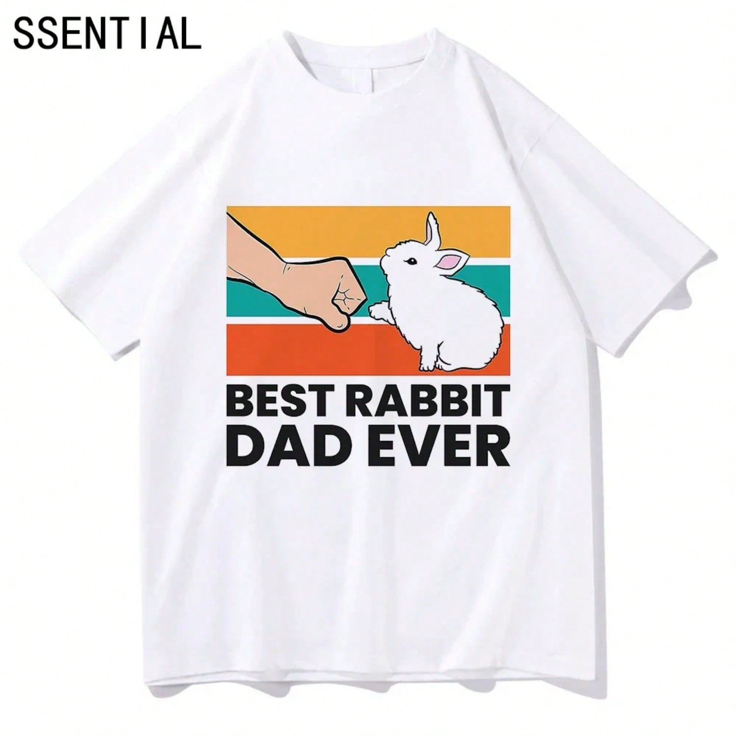 Cartoon Bunny T-Shirt Best Bunny Mom Ever Top Summer Short Sleeve T Shirt Unisex T Shirts Best Rabbit Dad Ever Clothes S