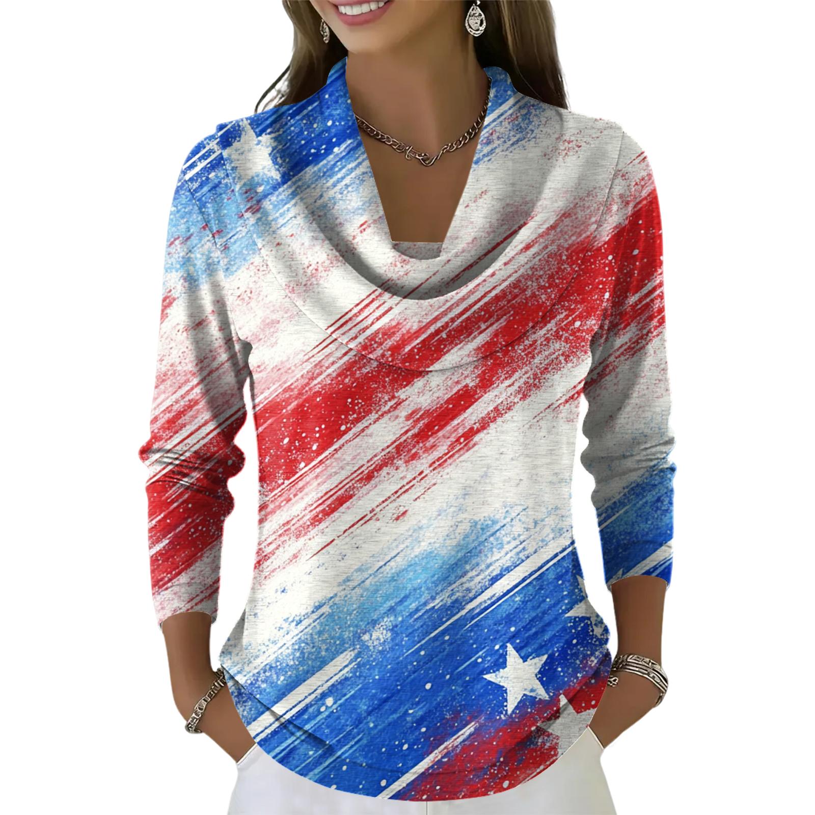 

Women s Casual And Fashionable Round Neck Long Sleeved Printed Top Sweater L синий