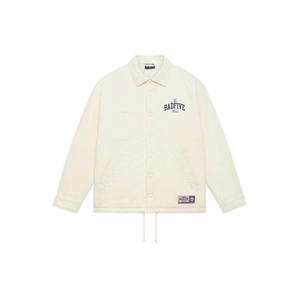Li-Ning Badfive Logo Print Solid Color Single-Breasted Lapel Jacket Men Jacket Off-White AFDSD43-1