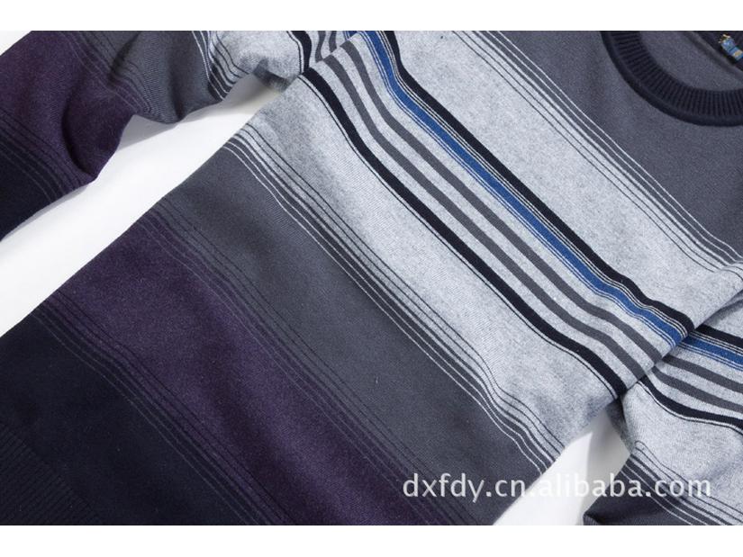 Counter Brand Autumn Striped Wool Crew Neck Sweater for Men HSWD4H048