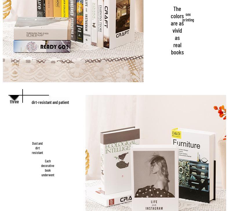 Luxury Fake Book Ornaments: Decorative Books, Simulation Props, English Book Models for High-End Photography