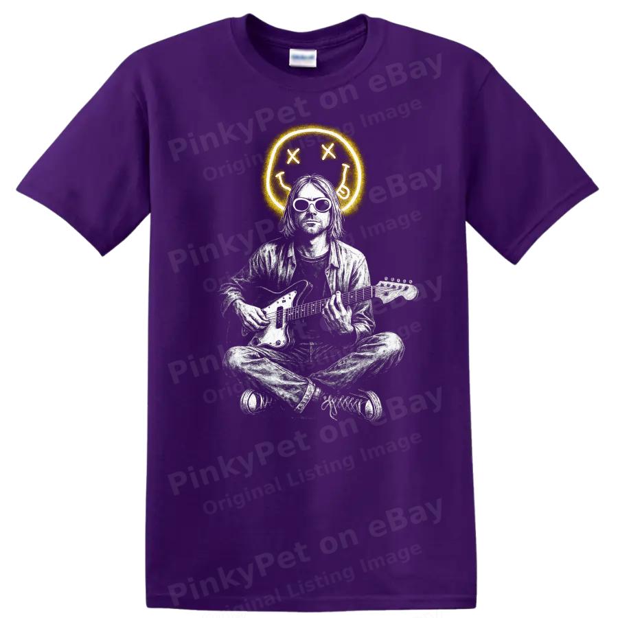 Retro Rock Guitarist T Shirt Vintage Music Legend Illustration Cool Tee