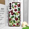 Stylish Butterfly Flower Red Cherry Phone Case for Samsung Galaxy S25 S25FE S24+ S23 Ultra S22 S21 S20 Plus S24 FE 5G Soft Cover