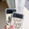 Face Art Luxury Case For Samsung Galaxy Z Flip 3 4 5G Funda Z Flip3 Clear PC Hard Shockproof Back Phone Coque