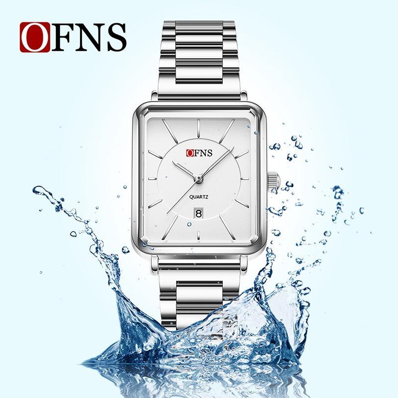 Women's Retro Square Watch Simple Three Needle Waterproof Calendar Display Light Luxury Elegant Quartz Watch