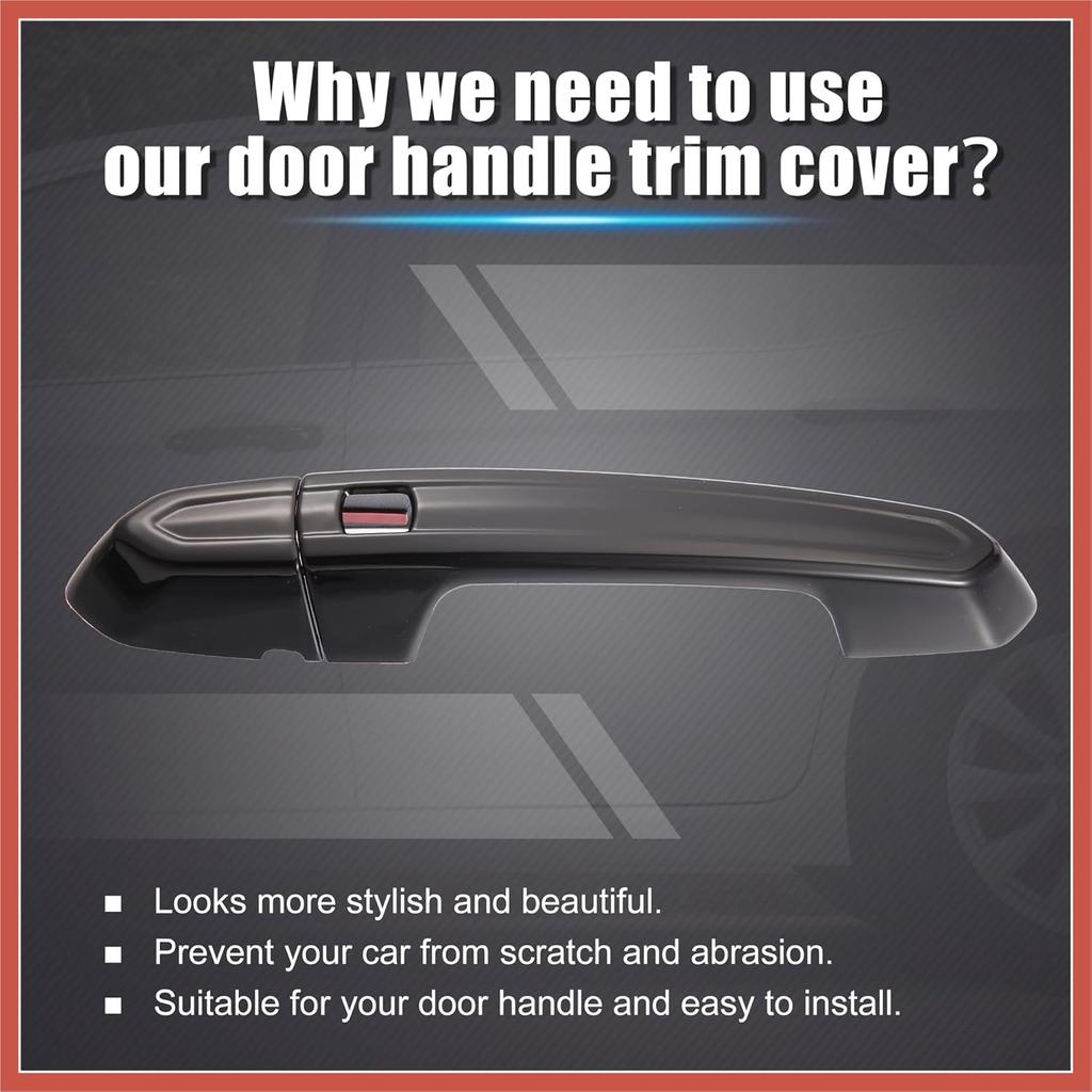 ACROPIX Exterior Outside Door Handle Cover Kit Front Rear Left Right for Cadillac XT4 XT5 XT6 CT4 CT6 CTS ATS XTS 2013-2021 Gloss Black Car Parts