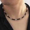IngeSight.Z Men's Wooden Beaded Clay Necklace Fashion Vintage African Beaded Beach Surfer Necklace for Men Tribal Jewelry