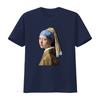 Girl With A Pearl Earring Art Print T Shirt For Unisex Fashionable And Unique Design Vintage Washed Slightly Stylish Homme