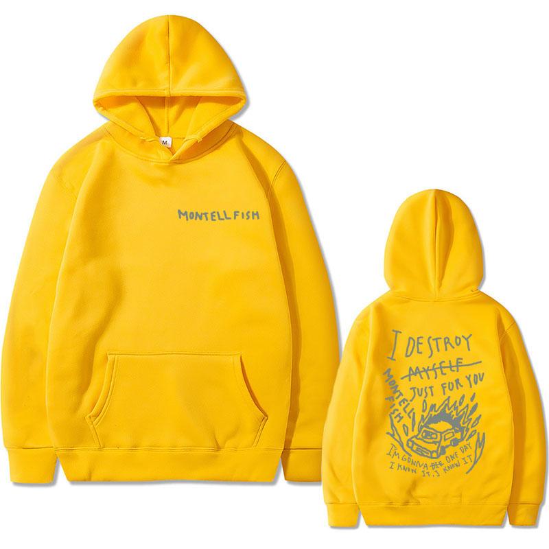 Montell Fish Printed Hoodie Men's Oversized Hoodie High-quality Casual Fashion Hoodie