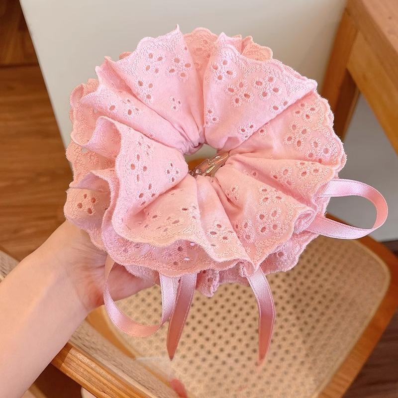 Lace Drawstring Hair Ring Women Big Size High-end Feel Versatile Sweet Hair Accessories