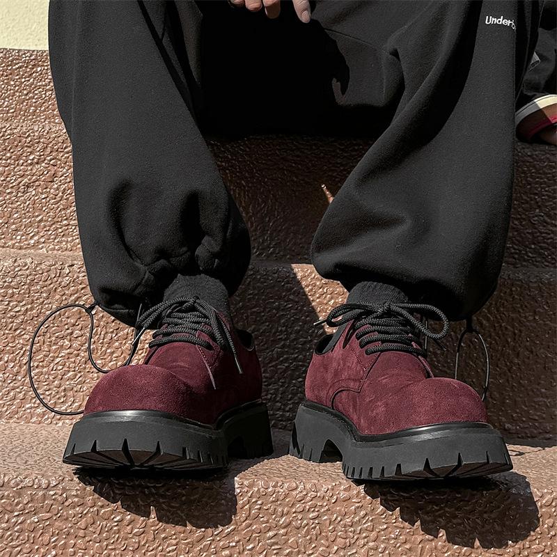 Fashion Shoes for Men British Style Thick Sole Casual Derby Shoes High Quality Fashion Comfor Versatile Man Leather Shoes Zapatos Hombre