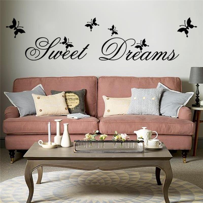 Sweet Dreams Wall Stickers Bedroom Decoration Diy Home Decals Quotes Mural Arts Printing Pvc Poster LS