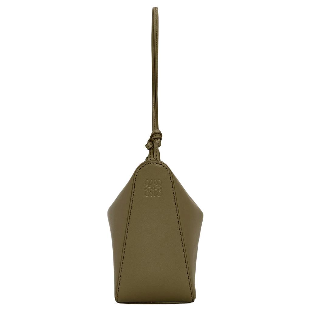 Loewe Hammock Hobo Embossed Letter Puzzle Zipper Closure Leather Hobo Bag Mini Women Bags Dark-Khaki-Green A538G13X01-3969