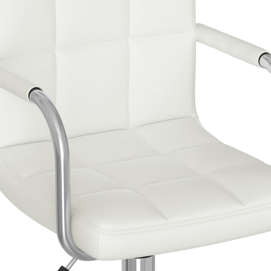 Office Chair Swivel White Faux Leather
