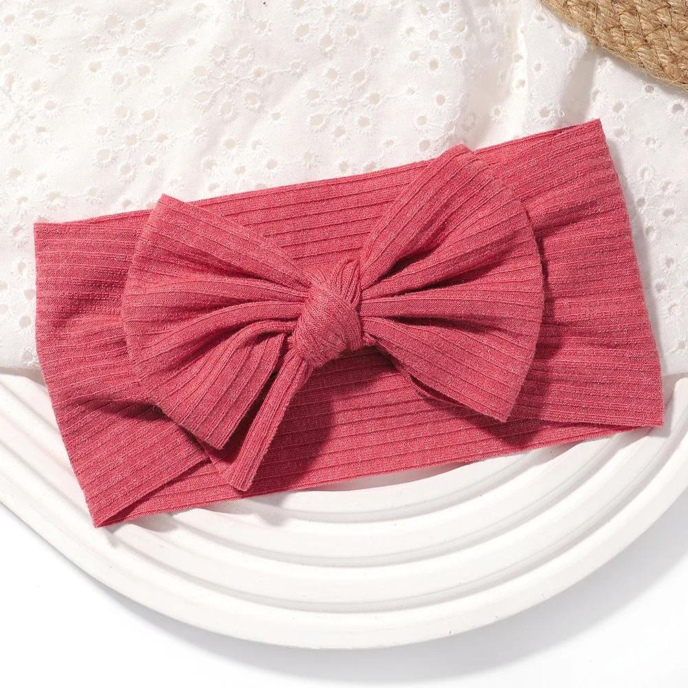 48colors Newborn Baby Headband Girls Elastic Knit Children Turban Baby Bows Soft Nylon Kids Headwear Toddler Hair Accessories