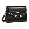 Tory Burch Lee Radziwill Logo Engraved Gold Hardware Leather Shoulder Crossbody Bag Women Bags Black 162247001