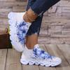 Fashion Fashion Printed Women's Running Sneakers Plus Size Knitted Breathable Mesh Casual Shoes Woman Comfortable Non Slip Walking Flats