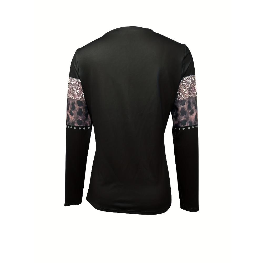 Women's Elegant Long Sleeve Shirt | Half Zipper Front, Perspective Proof, Geometric Printing