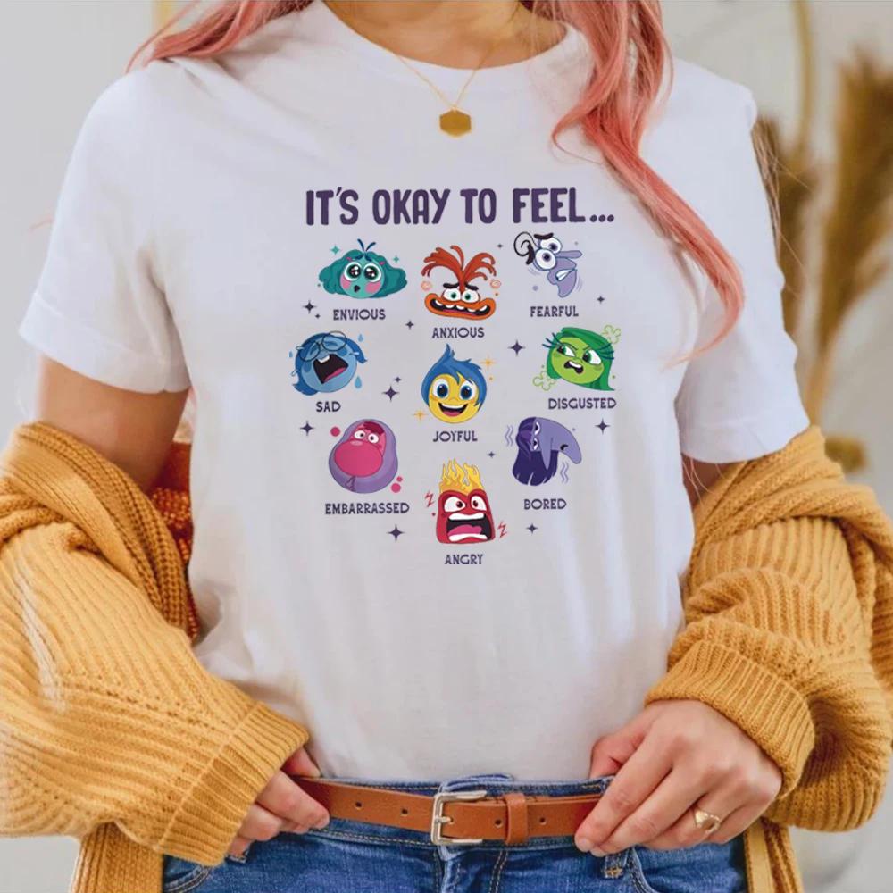 Inside Out 2 It's Okay To Feel All The Feels Tshirt Mental Health Shirt Inclusion Speech Therapy BCBA Tee Cute Short Sleeves Top
