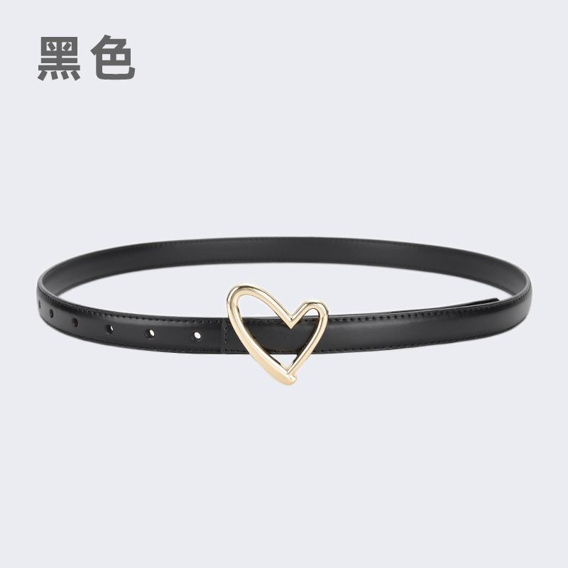 Ladies Belt Jeans Decorative Belt Wind Simple Leather Belt Trendy Love Buckle