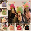 Candy Color Cartoon Knitting Hat Soft Winter Warm Cap Plush Pullover Hats  Autumn and Winter