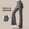 2 in 1 Fitness Leggings Flare Hem Sports Yoga Pants Sports Leggings  Prevent Embarrassment