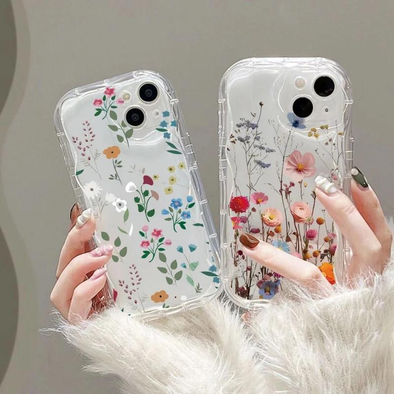 Phone Case For Google Pixel 10 7 8 9 Pro XL 8A Fashion Flower Silicone Wavy Edge Camera Protective Ultra-thin Anti-falling Cover