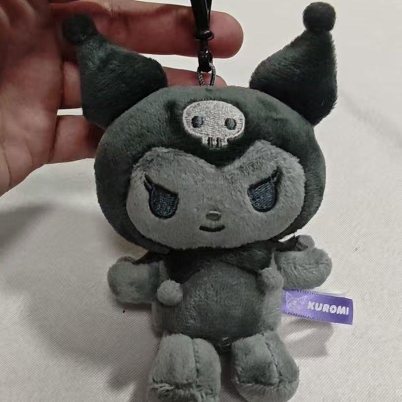 NEW Cinnamoroll Kuromi Melody Plushine doll pendant kawaii charcoal black skin cartoon Hangyodon stuffed toy Keychain