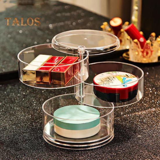 Caixa de joias giratória transparente, grande capacidade de armazenamento, útil, 3/4/5 camadas, suprimentos de beleza, pulseiras, estojo de armazenamento, uso diário
