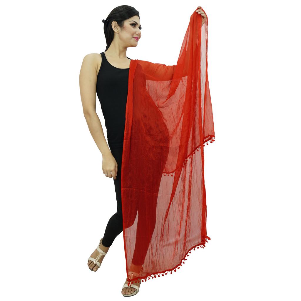 Chiffon Blend Dupatta Long Stole Women Wrap Indian Scarves Chunni