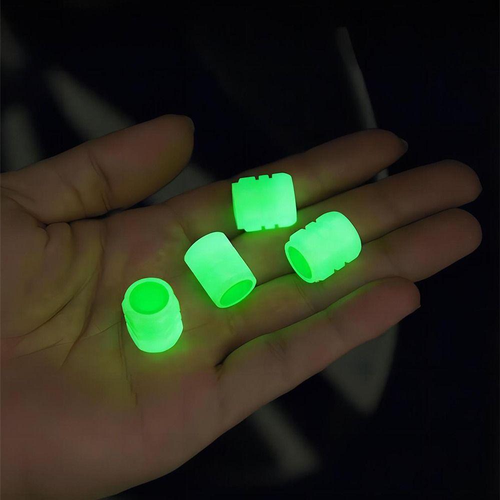 8Pcs Self-luminous Glowing Tire Valve Caps Night Glowing Tyre Valve Stem Cover  Night