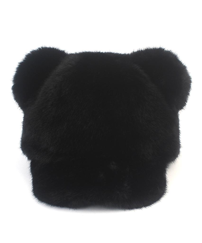 Yunibeosyeolkemiseuteuli Bear Black Fur Ballcap