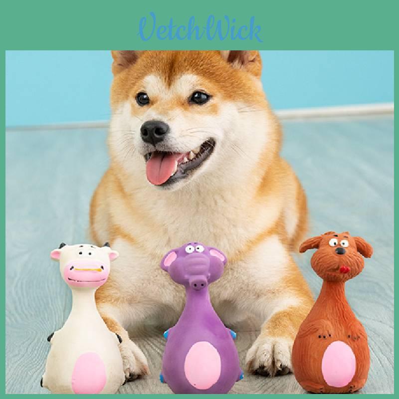Langlebiges und unterhaltsames Quietschspielzeug für Hunde in attraktiven Cartoon-Formen und -Stilen