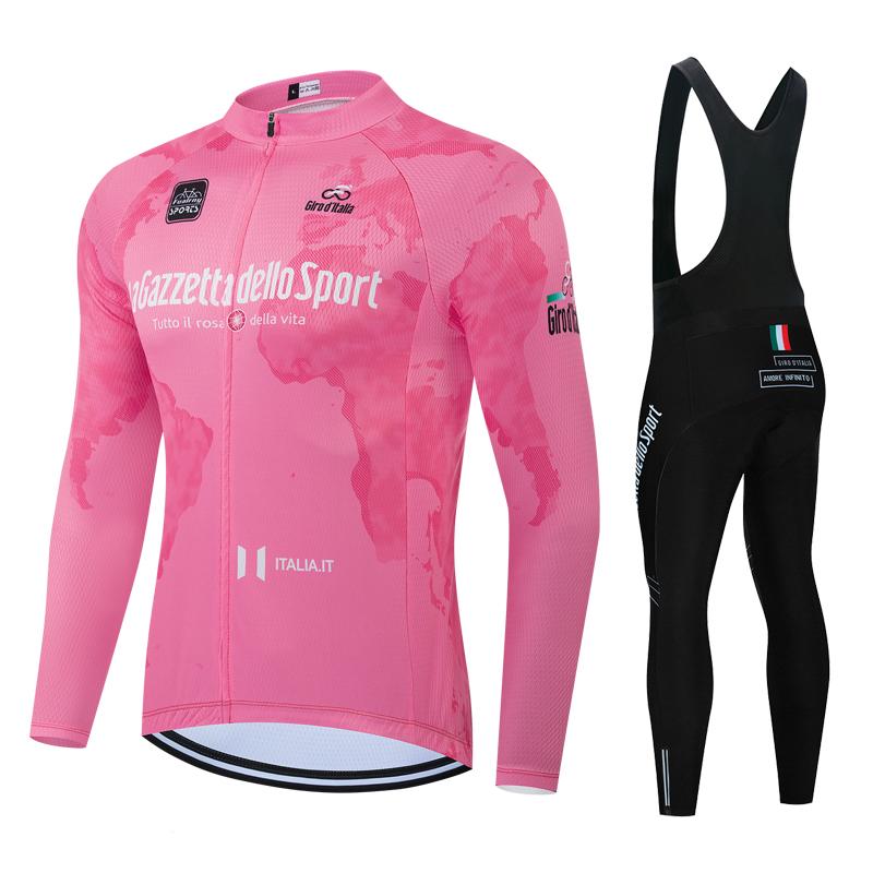 Lange Wielerjersey Fietsjack Maillot Broek Set Lente Zomer Tour De Italy D'ITALIA Ropa Ciclismo Pro Team Fietskleding