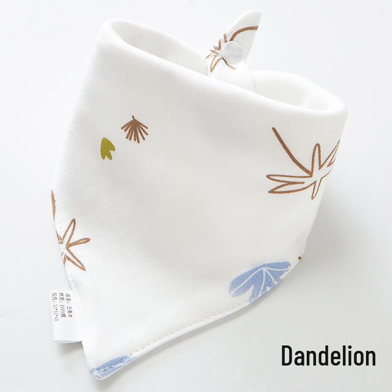 Pure Cotton Baby Drool Bib: Double-Layer Triangle Scarf with Snap Closure, Anti-Spit Up for Newborns