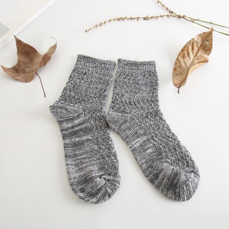 New 5 Pairs Unisex Winter Warm Vintage Men Knit Crochet Cotton Soft Thick Socks Thermal Crew Cashmere (R