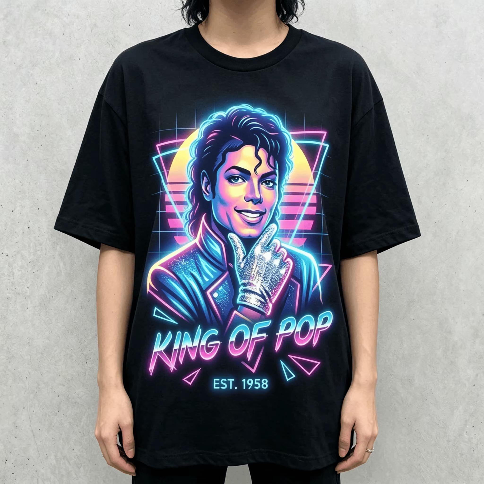 

2026 Фильм Майкл Джексон MJ Король Поп-музыки Унисекс Футболка Унисекс Хлопок Короткий рукав Винтажная футболка Y2k Топы Неон Vaporwave Ins S