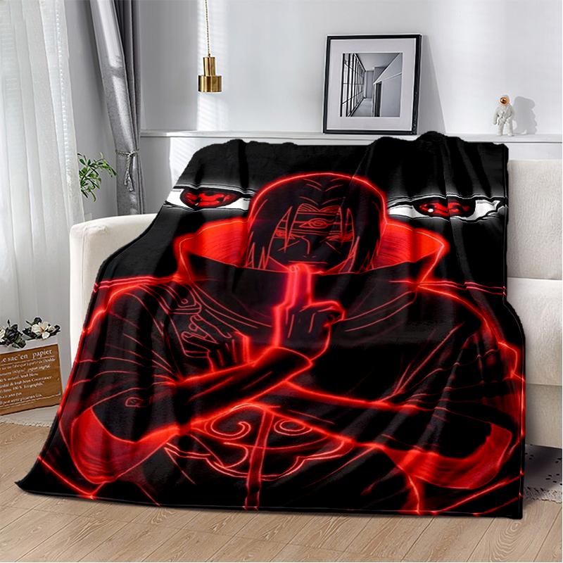 3D N-Naruto Cartoon Anime I-Itachi Flannel Blanket Soft Warm Throw Blanket for Bedroom Living Room Bed Travel Camping Picnic Kid