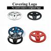 1PC Car Steering Wheel Decorative Sticker 6.5X4.5cm Carbon fiber Emblem For Toyota Hilux Prius Avensis Verso Corolla Camry