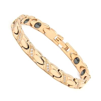 Germanium Armband Edelstahl Hämatit Rosa Gold Gesundheit Armband Armreif Armreifen Zubehör frauen