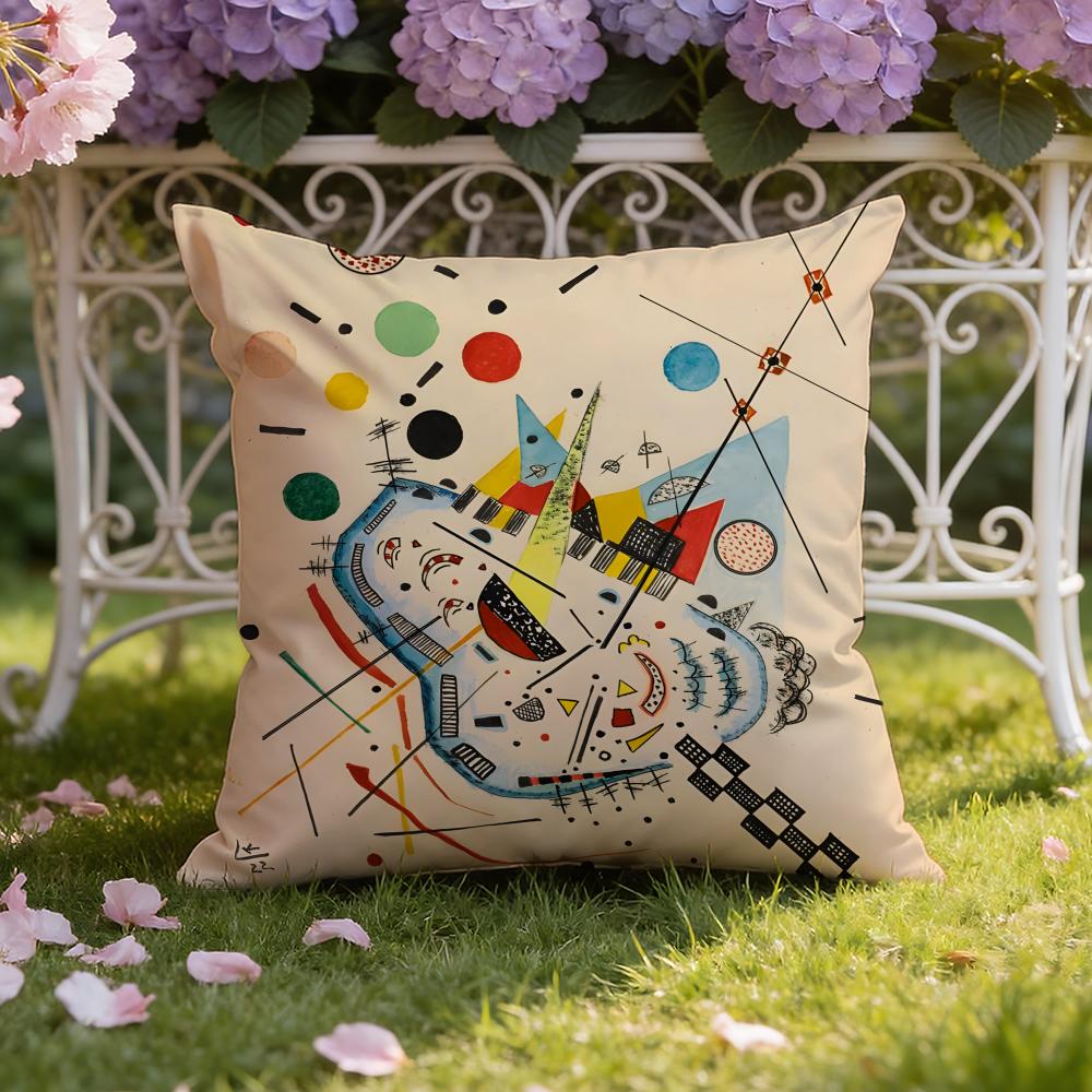 W-Wassily K-Kandinsky Art Cushion Cover Home & Car Dual-Scene Pillow Cover: Reversible for Premium Comfort