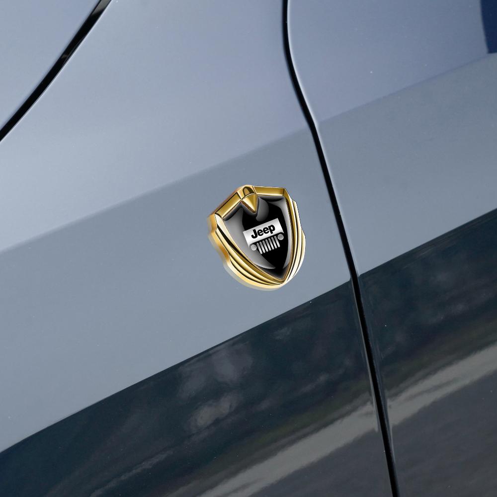 Cup Holders 3D Gold/Silver Shield Logo Car Trunk Badge Sticker car Accessories For Jeep Grand Cherokee Wrangler JK Compass Reneg