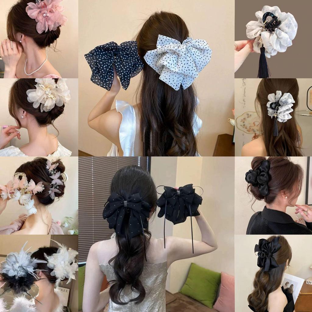 Korean Style Polka Dot Bow Shark Hair Clip - Elegant & Versatile