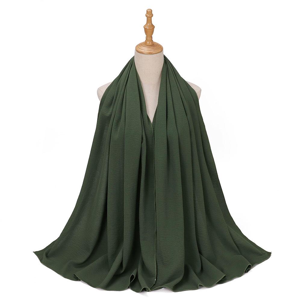 High Quality Muslim Crinkled Hijab Veils For Women Ladies Plain Scarf Winter Shawl Luxury Lady Wrap Scarf Supplier