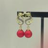 Red Dragon Dangle Earrings New Year Chinese Zodiac Earrings Dragon Hanging Bead Earrings  Women