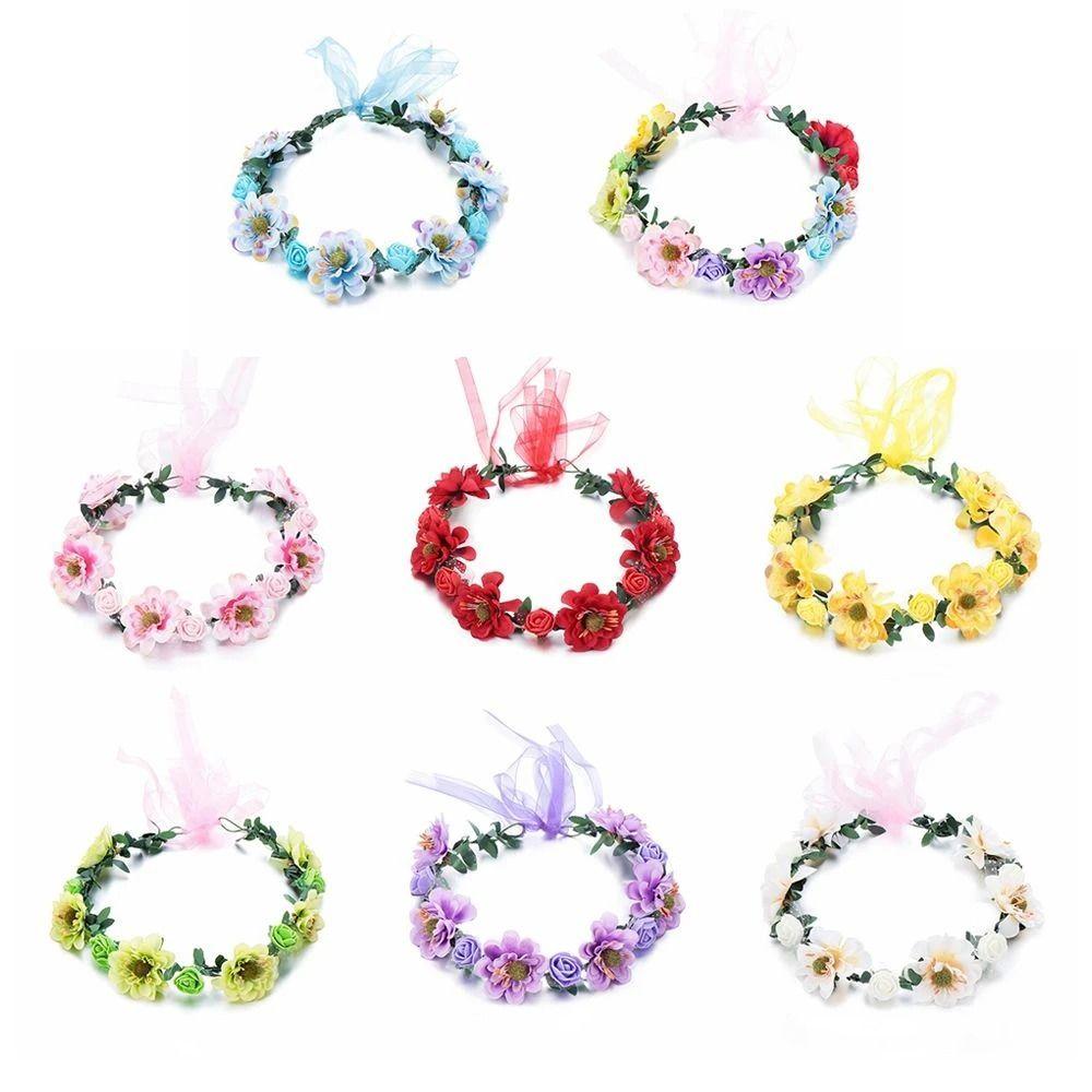 Wedding New Hair Hoop Party Floral Tiara Headband Flower Crowns Headband Rose Flower Women Headwear