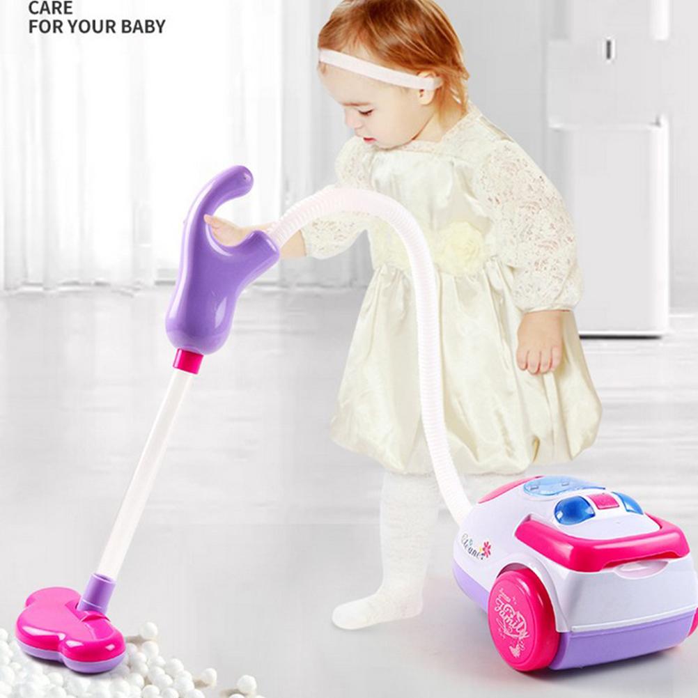 Play Toy Vacuum Cleaner Child Cleaning Push Pull Pretend Play Set for Baby Children